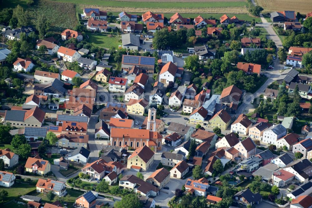 Painten from above - Center market in Painten in the state Bavaria