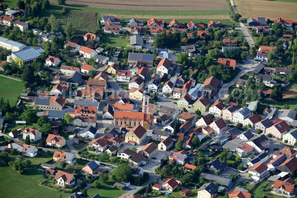 Painten from the bird's eye view: Center market in Painten in the state Bavaria