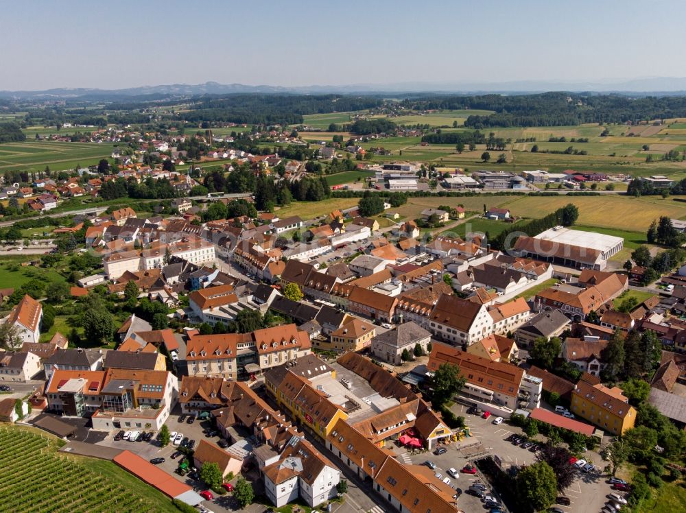 Aerial photograph Stainz - Center market in Stainz in Steiermark, Austria