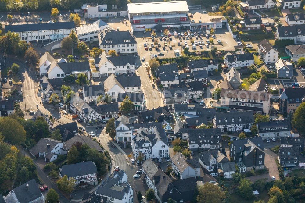 Aerial photograph Burbach - Center market in Burbach in the state North Rhine-Westphalia, Germany