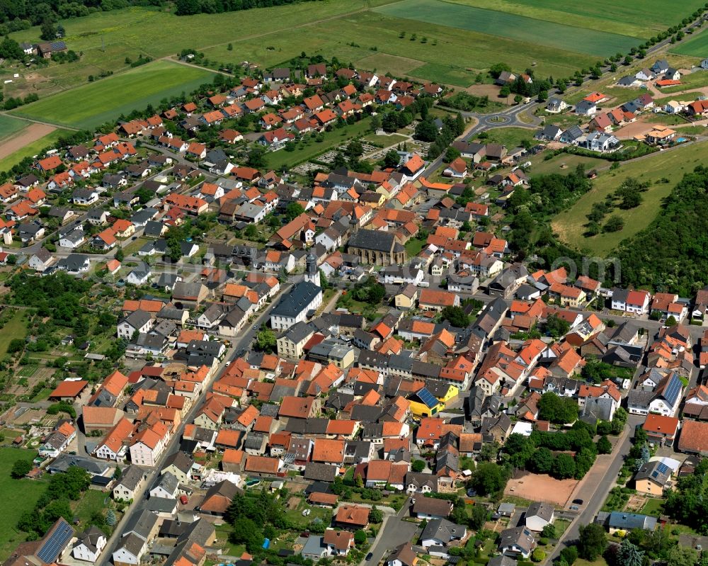 Merxheim from above - View of the centre of Merxheim in the state Rhineland-Palatinate