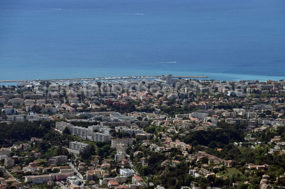 Cagnes-sur-Mer from above - Center on the seacoast of Mediterranean in Cagnes-sur-Mer in Provence-Alpes-Cote d'Azur, France