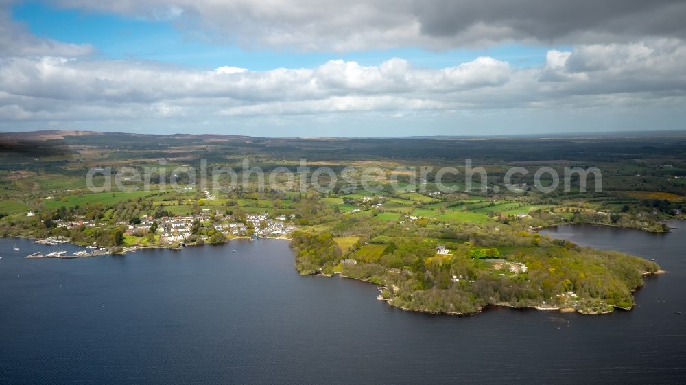 Mountshannon from above - Center on the seacoast of North Atlantic Ocean in Mountshannon in Clare, Ireland