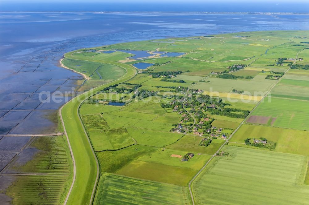 Aerial image Sylt-Ost - Center on the seacoast of North Sea on Sylt Island in Morsum-Osterende in the state Schleswig-Holstein