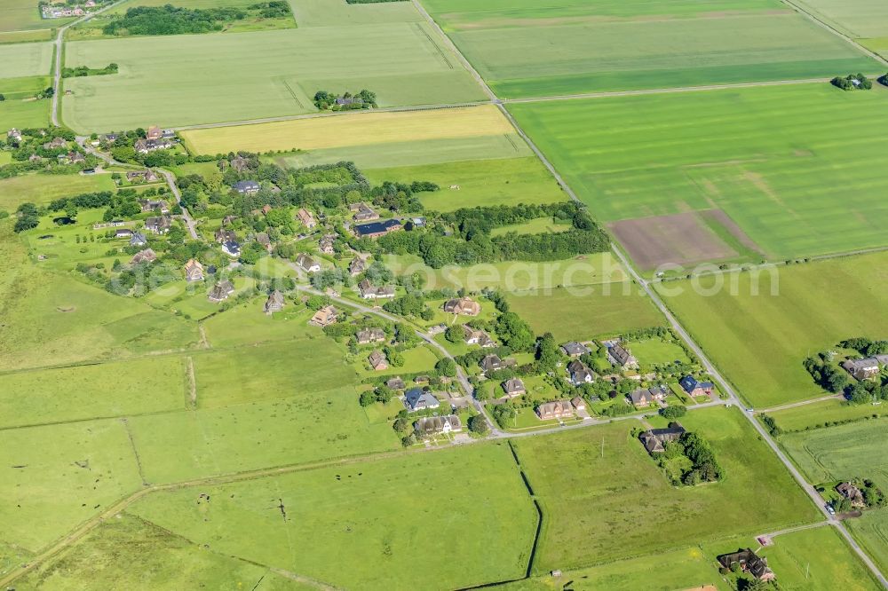 Aerial image Sylt-Ost - Center on the seacoast of North Sea on Sylt Island in Morsum-Osterende in the state Schleswig-Holstein