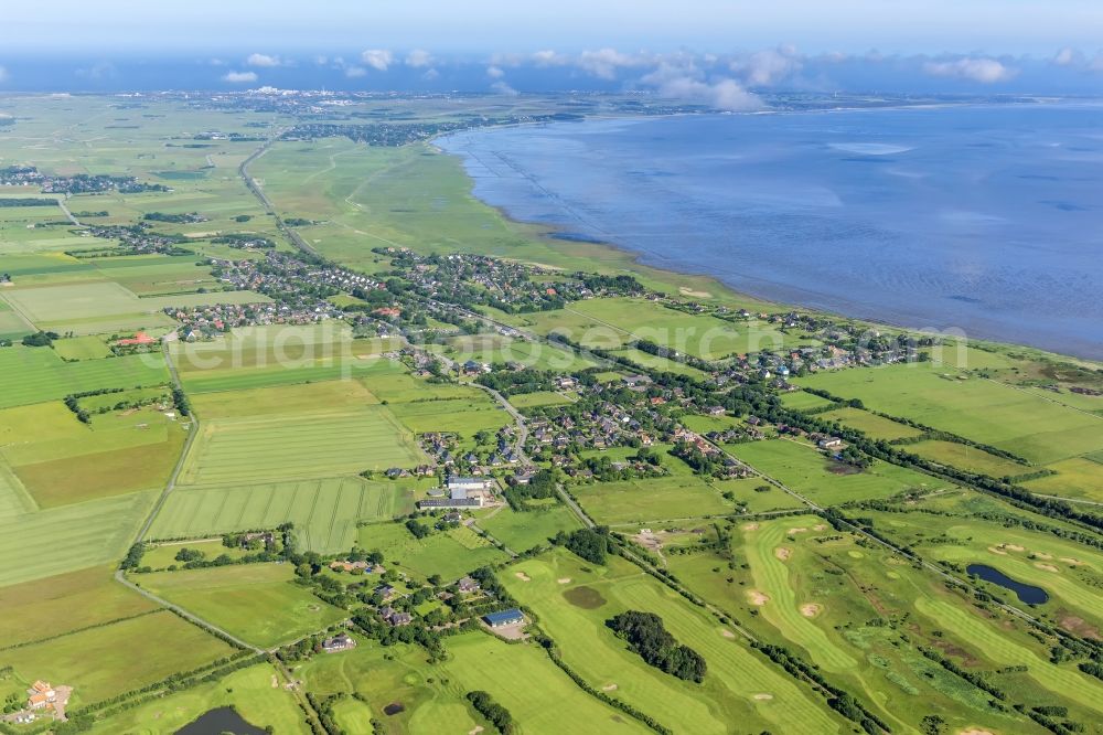 Aerial photograph Sylt-Ost - Center on the seacoast of North Sea on Sylt Island in Morsum in the state Schleswig-Holstein