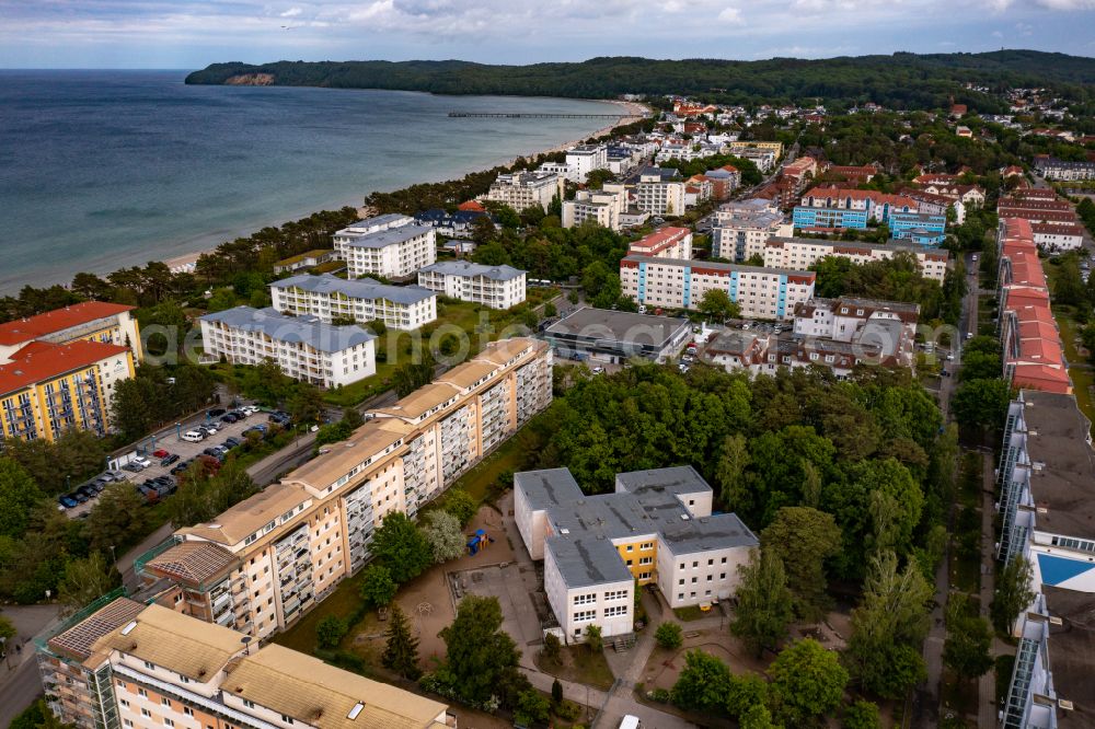 Aerial image Binz - Center on the seacoast of the Baltic Sea in Binz in the state Mecklenburg - Western Pomerania