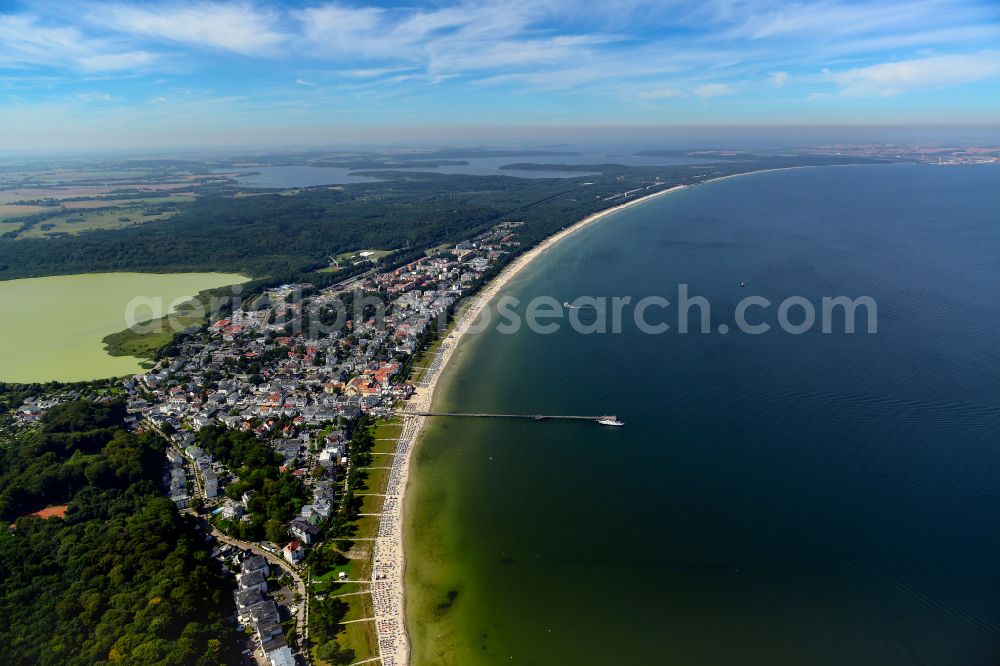 Binz from above - Center on the seacoast of the Baltic Sea in Binz in the state Mecklenburg - Western Pomerania