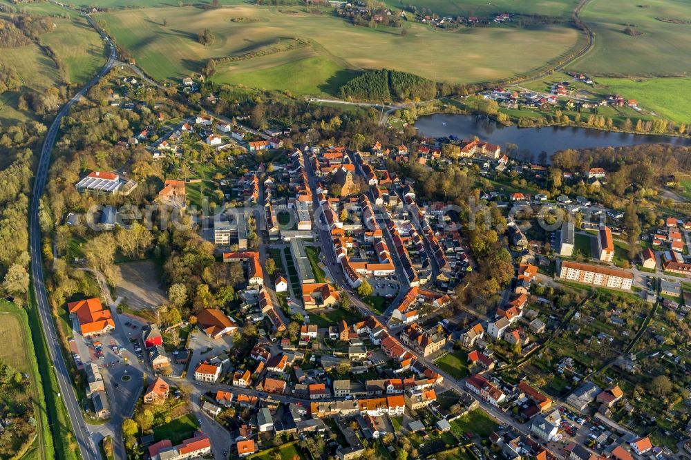 Penzlin from above - Center of Penzlin in Mecklenburg - Western Pomerania