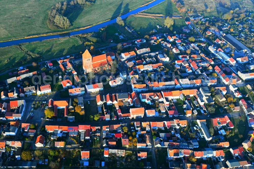 Aerial photograph Tribsees - Town center in Tribsees in the state Mecklenburg-Vorpommern, Germany