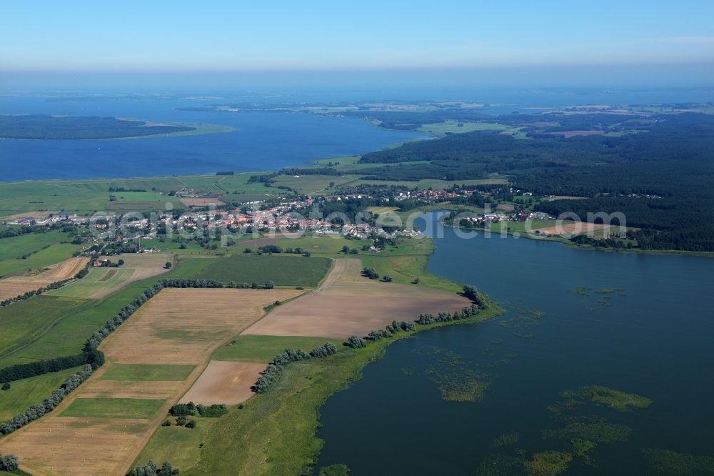 Aerial photograph Usedom - Village on the banks of the area Achterwassers in the district Stolpe in Usedom in the state Mecklenburg - Western Pomerania