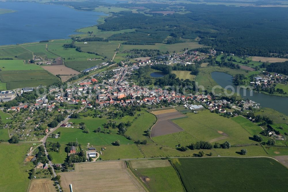 Aerial image Usedom - Village on the banks of the area Achterwassers in the district Stolpe in Usedom in the state Mecklenburg - Western Pomerania