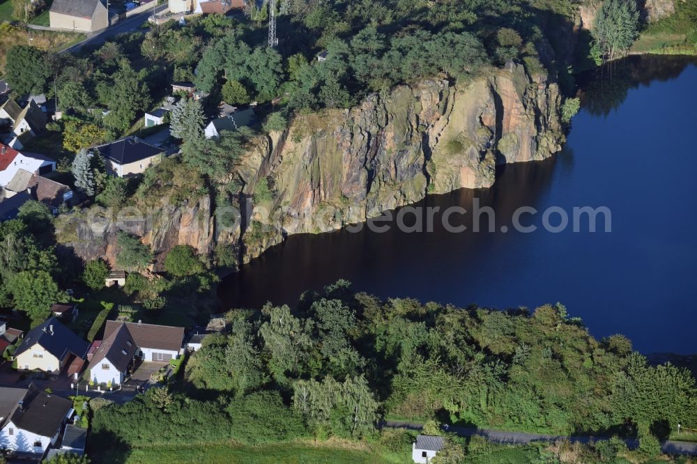 Aerial image Böhlitz - Village on the banks of the area old mining lake in Boehlitz in the state Saxony