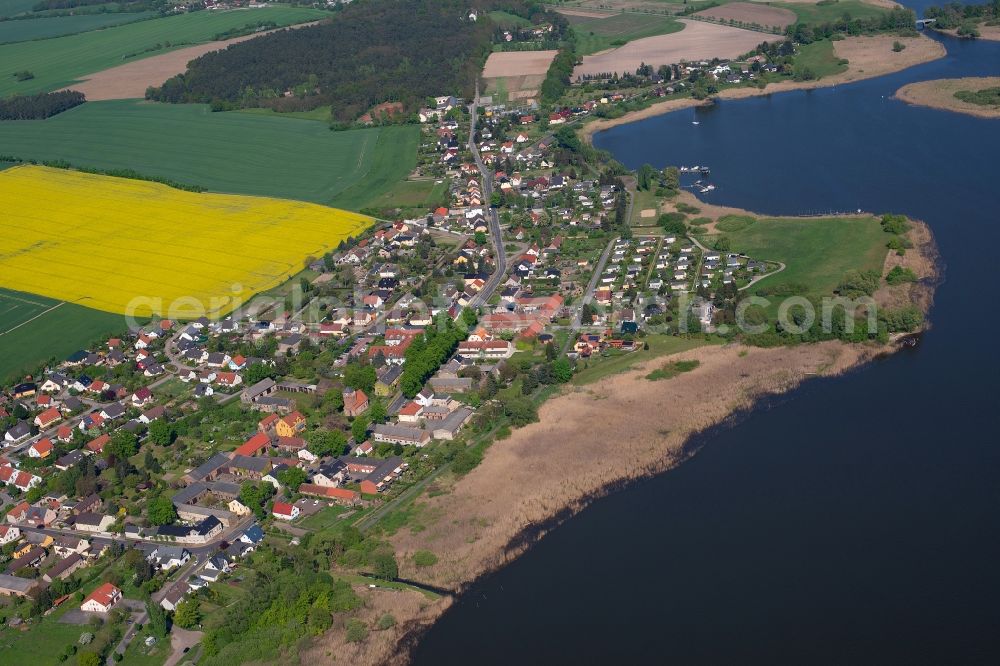 Butzow from above - Village on the banks of the area Beetzsee in Butzow in the state Brandenburg, Germany