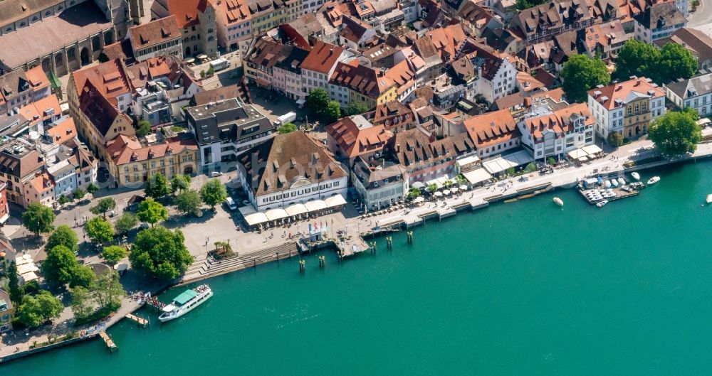 Überlingen from above - Village on the banks of the area Ueberlingen Bodensee in Ueberlingen in the state Baden-Wuerttemberg, Germany