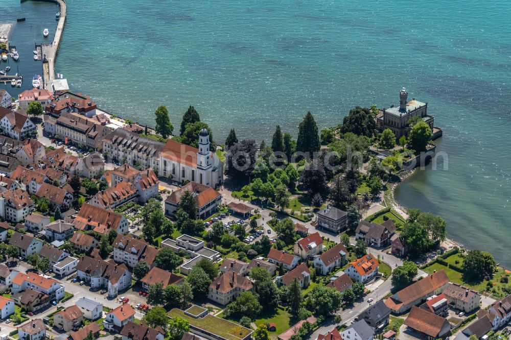 Langenargen from above - Village on the banks of the area Lake Constance in Langenargen at Bodensee in the state Baden-Wuerttemberg, Germany