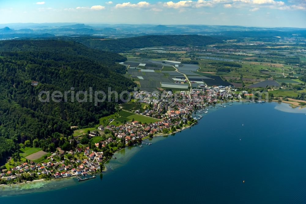 Aerial photograph Ludwigshafen - Village on the banks of the area of Lake of Constance in Ludwigshafen in the state Baden-Wurttemberg, Germany