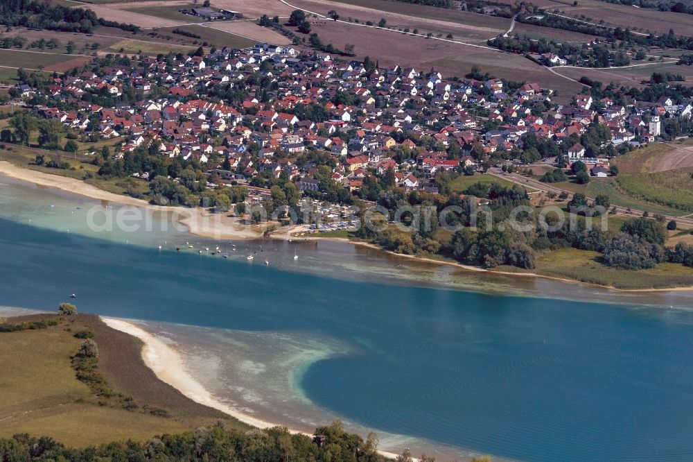 Markelfingen from above - Village on the banks of the area Lake Constance in Markelfingen in the state Baden-Wurttemberg, Germany