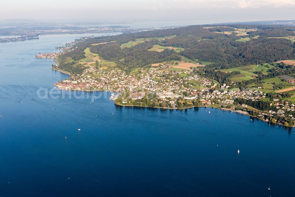 Steckborn from above - Village on the banks of the area Lake Constance in Steckborn in the canton Thurgau, Switzerland