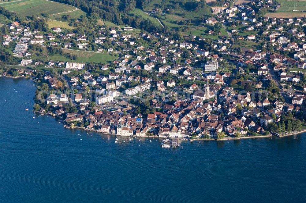 Steckborn from the bird's eye view: Village on the banks of the area Lake Constance in Steckborn in the canton Thurgau, Switzerland