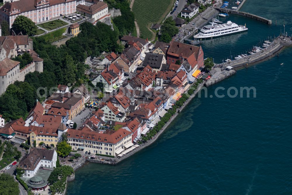 Meersburg from the bird's eye view: Village on the banks of the area Lake Constance - waterfront - in Meersburg in the state Baden-Wurttemberg, Germany