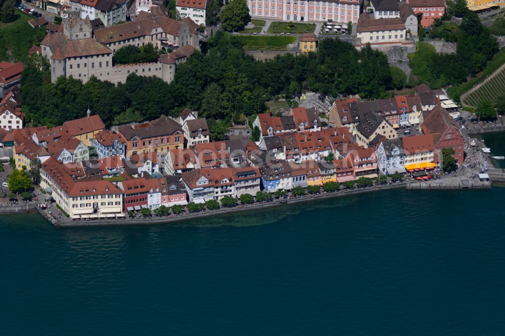 Meersburg from above - Village on the banks of the area Lake Constance - waterfront - in Meersburg in the state Baden-Wurttemberg, Germany