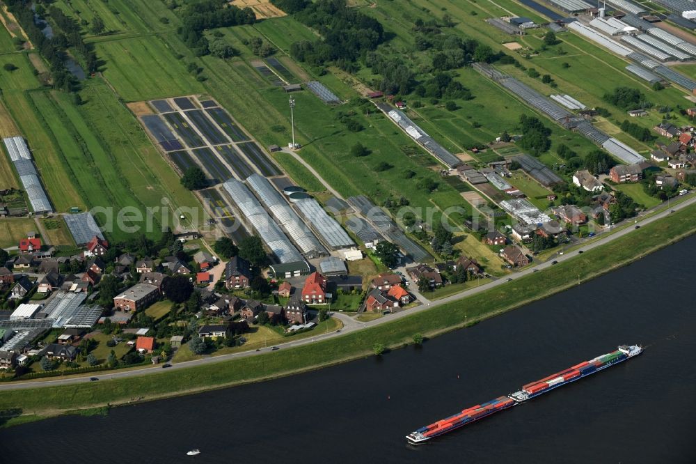 Hamburg Warwisch from above - Village on the banks of the area Elbe - river course in Hamburg Warwisch