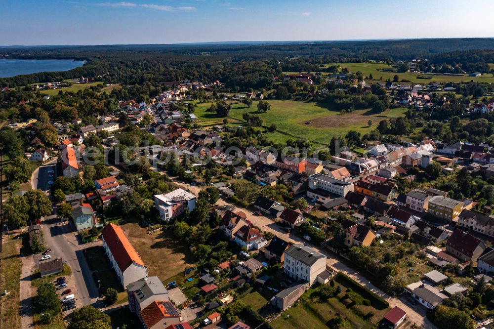 Joachimsthal from above - Village on the banks of the area lake of Grimnitzsee in Joachimsthal in the state Brandenburg, Germany