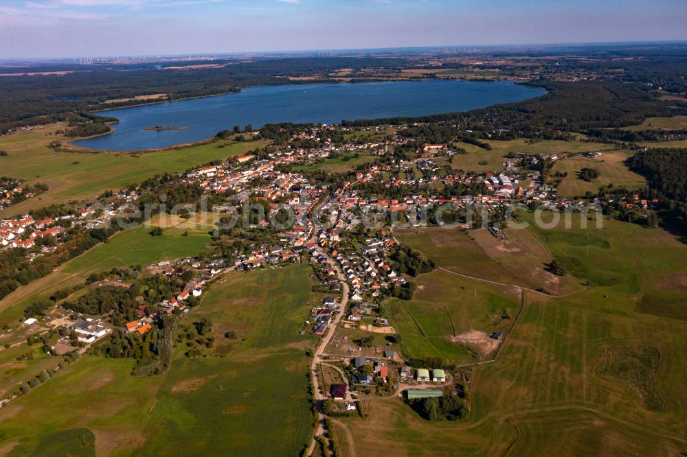 Aerial image Joachimsthal - Village on the banks of the area lake of Grimnitzsee in Joachimsthal in the state Brandenburg, Germany