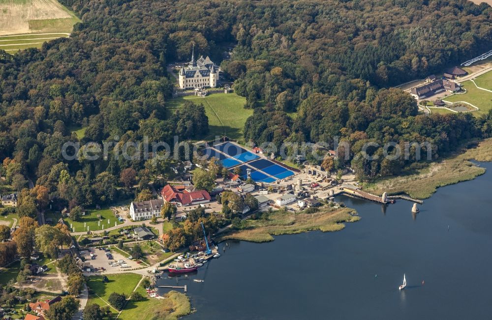 Aerial image Ralswiek - Village on the banks of the area Grosser Jasmunder Bodden in Ralswiek in the state Mecklenburg - Western Pomerania