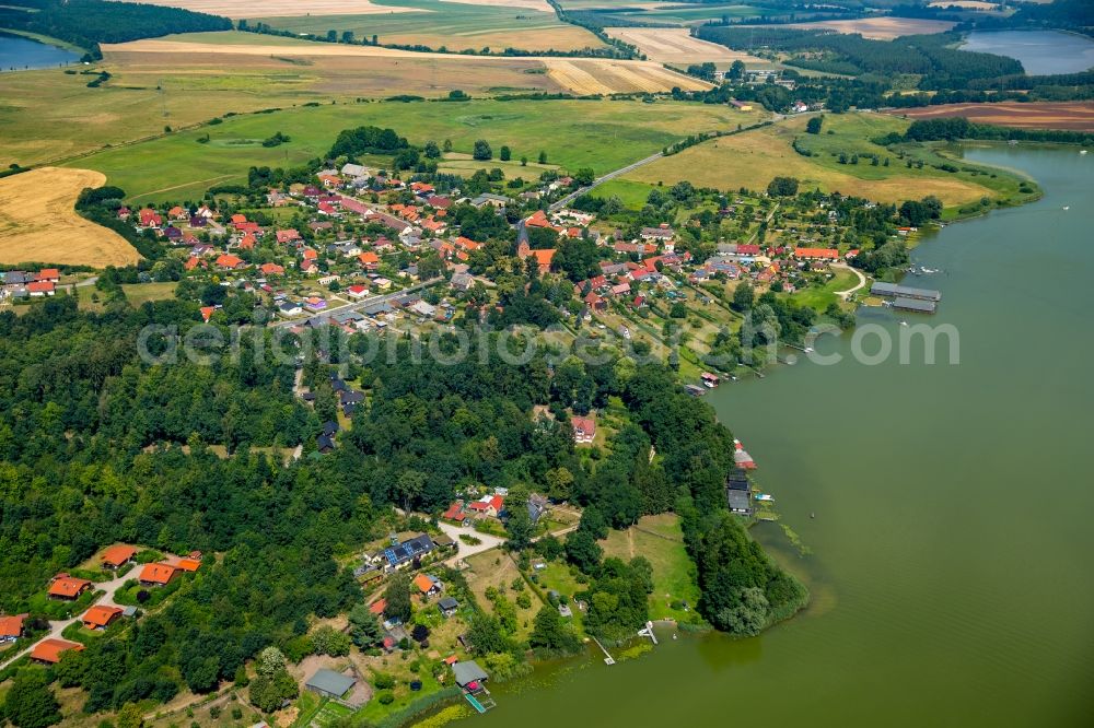 Aerial image Jabel - Village on the banks of the area Jabelscher See in Jabel in the state Mecklenburg - Western Pomerania