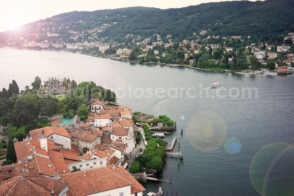 Aerial photograph Isola Bella - Village on the banks of the area Lago Maggiore in Isola Bella in Piemonte, Italy