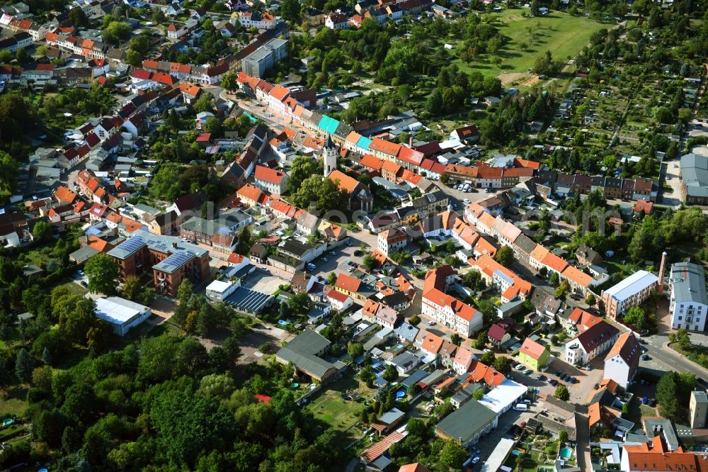 Aerial image Jeßnitz (Anhalt) - Village on the banks of the area Mulde- - river course in Jessnitz (Anhalt) in the state Saxony-Anhalt, Germany