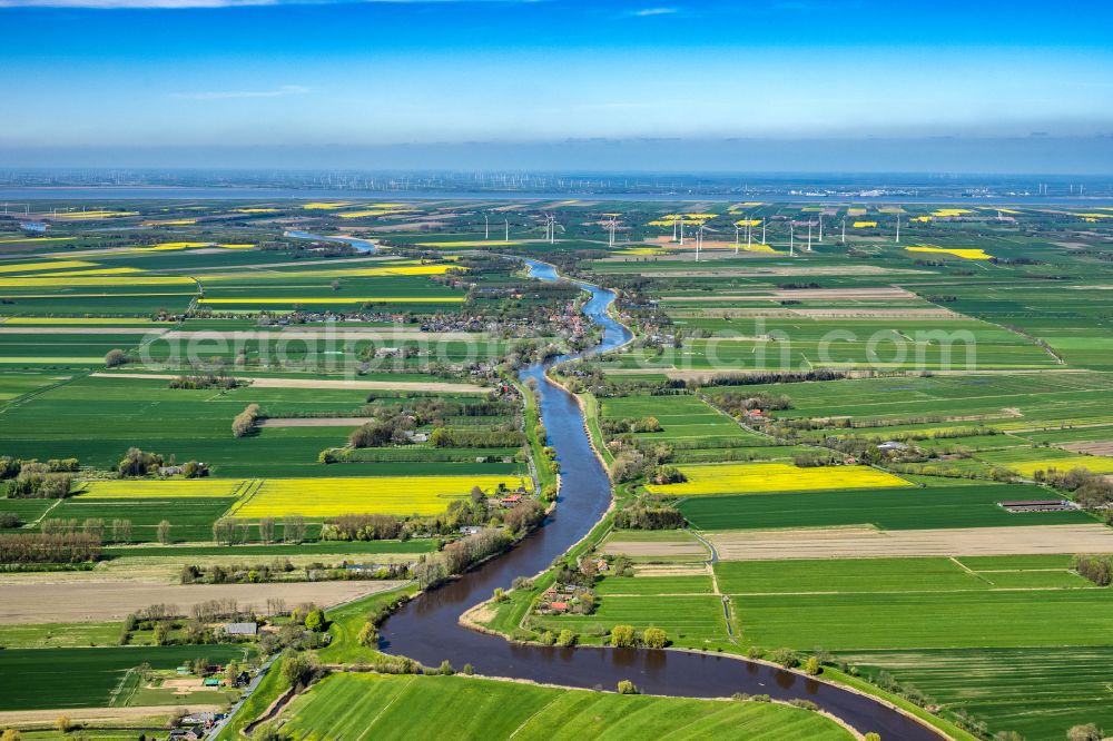 Aerial photograph Oberndorf - Town center on the banks of the Oste river course in Oberndorf in the state Lower Saxony, Germany