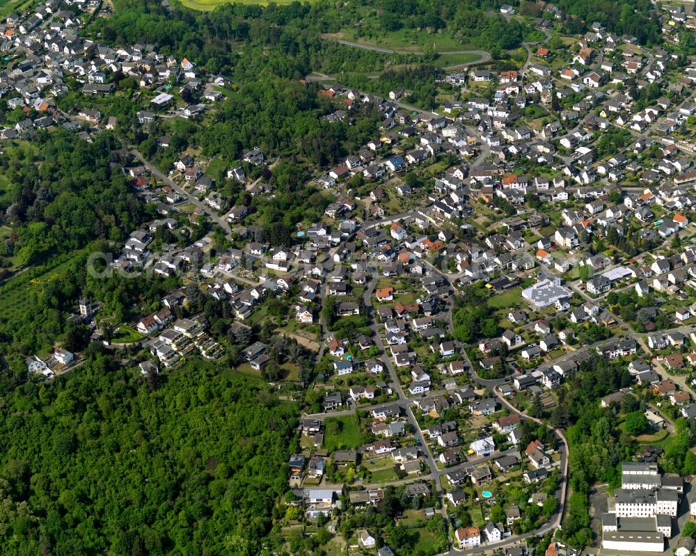 Aerial image Neuwied, Feldkirchen - Village on the banks of the area rhine - river course in Neuwied in the state Rhineland-Palatinate