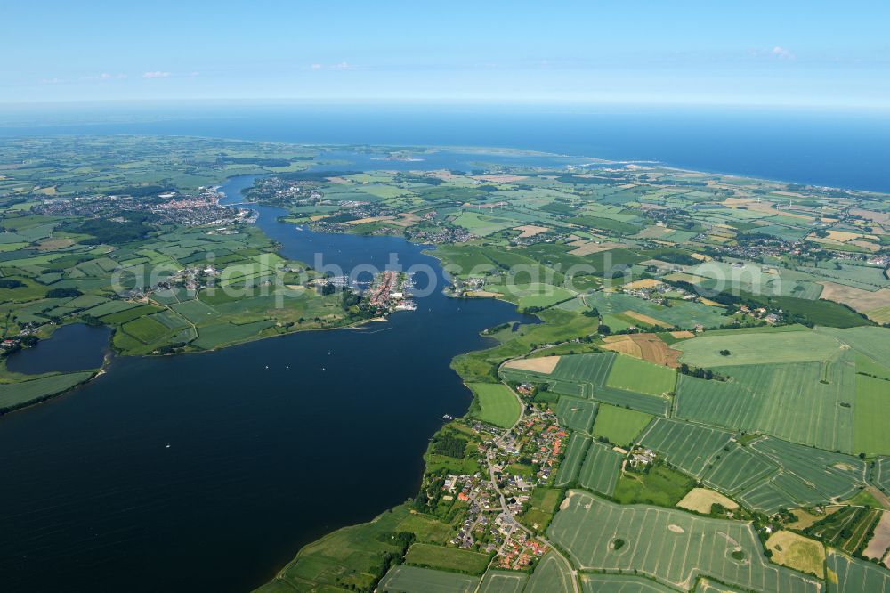 Aerial image Arnis - Village on the banks of the area Schlei in Arnis in the state Schleswig-Holstein