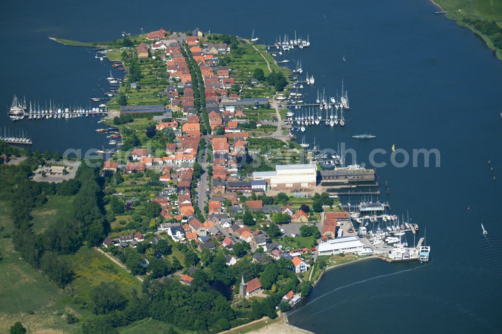 Aerial image Arnis - Village on the banks of the area Schlei in Arnis in the state Schleswig-Holstein