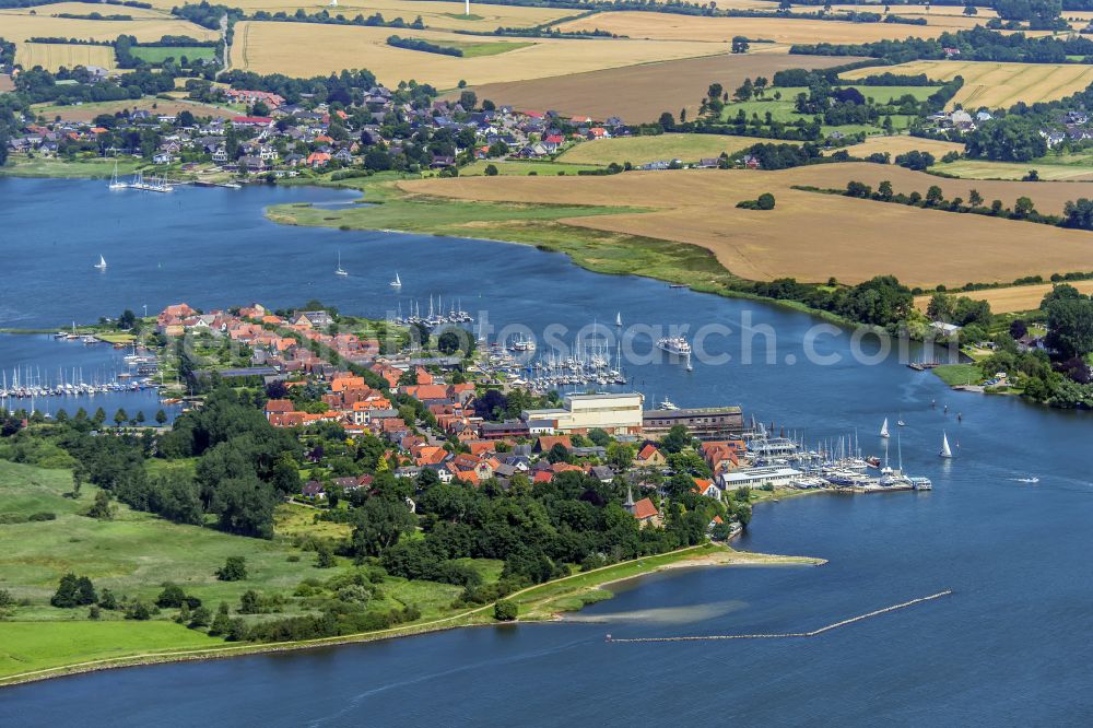 Aerial image Arnis - Village on the banks of the area Schlei in Arnis in the state Schleswig-Holstein