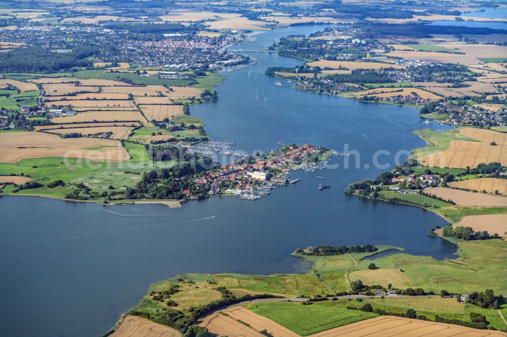 Arnis from above - Village on the banks of the area Schlei in Arnis in the state Schleswig-Holstein