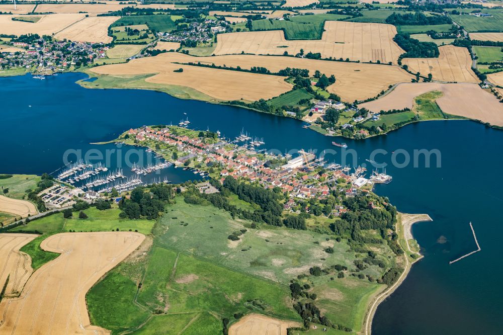 Arnis from above - Village on the banks of the area Schlei in Arnis in the state Schleswig-Holstein