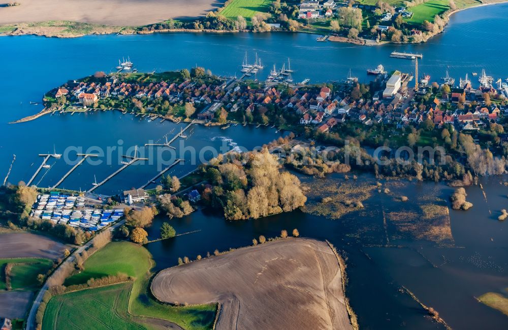 Arnis from above - Village on the banks of the area Schlei in Arnis in the state Schleswig-Holstein