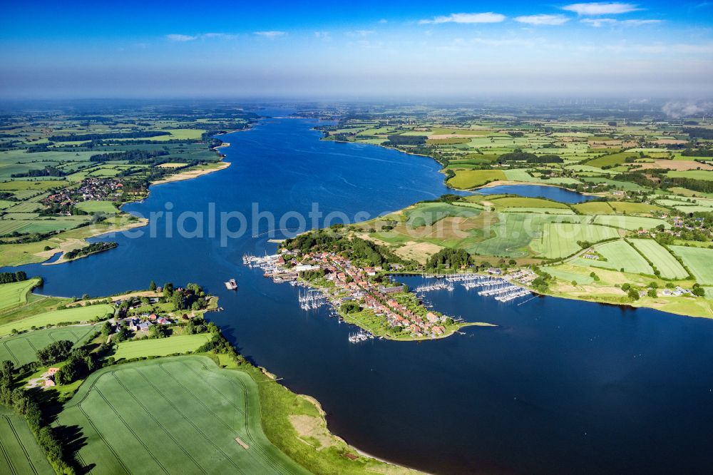 Arnis from above - Village on the banks of the area Schlei in Arnis in the state Schleswig-Holstein