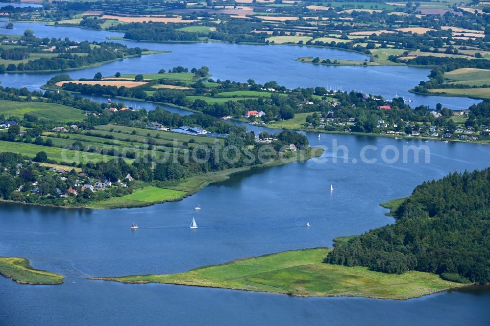 Aerial photograph Brodersby - Village on the banks of the area lake of Schlei in Brodersby in the state Schleswig-Holstein, Germany