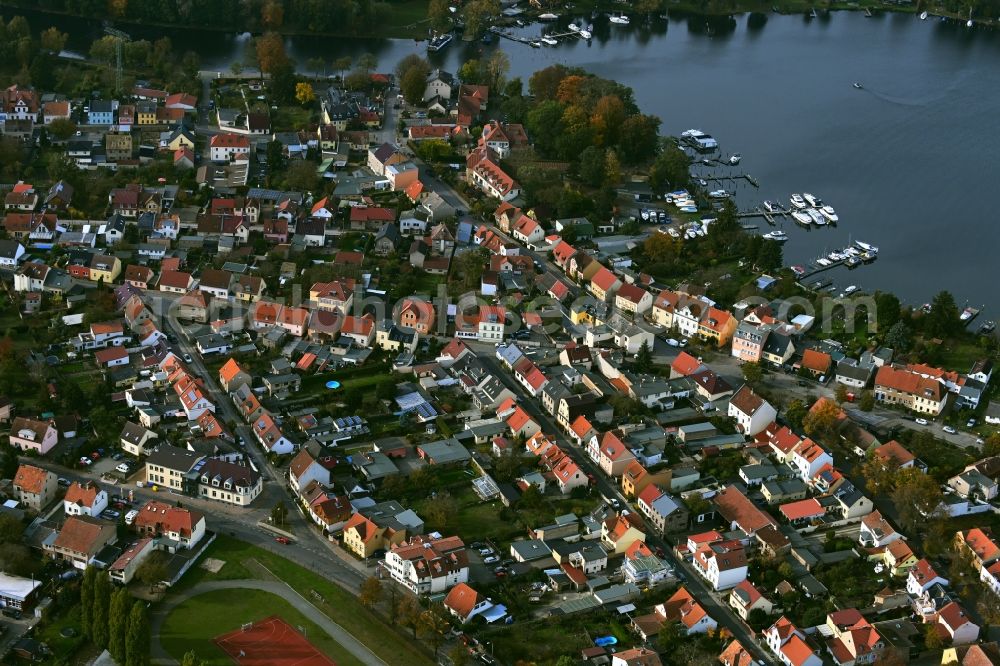 Caputh from above - Village on the banks of the area lake Templiner See in Caputh in the state Brandenburg, Germany