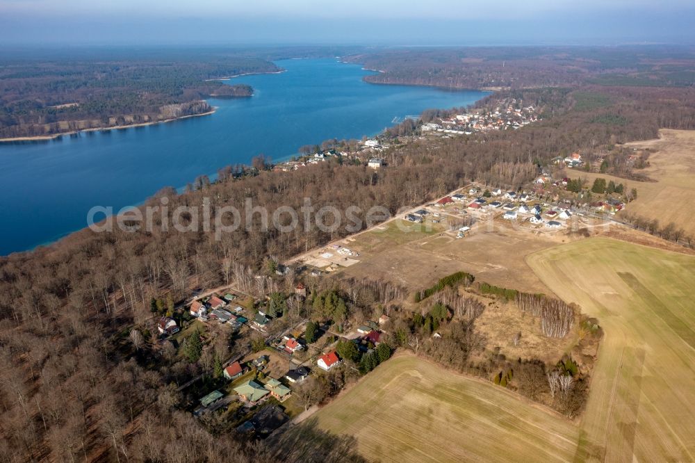 Aerial photograph Schorfheide - Village on the banks of the area on Ufer of Werbellinsee in Altenhof in the state Brandenburg, Germany