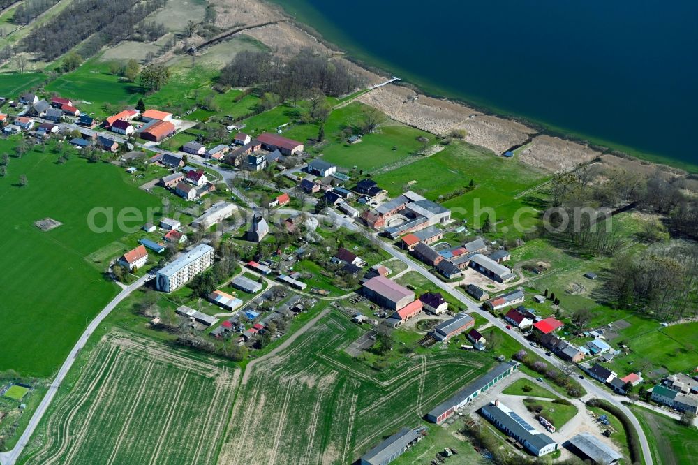 Aerial photograph Zollchow - Village on the banks of the area lake of Unteruckersee in Zollchow in the state Brandenburg, Germany