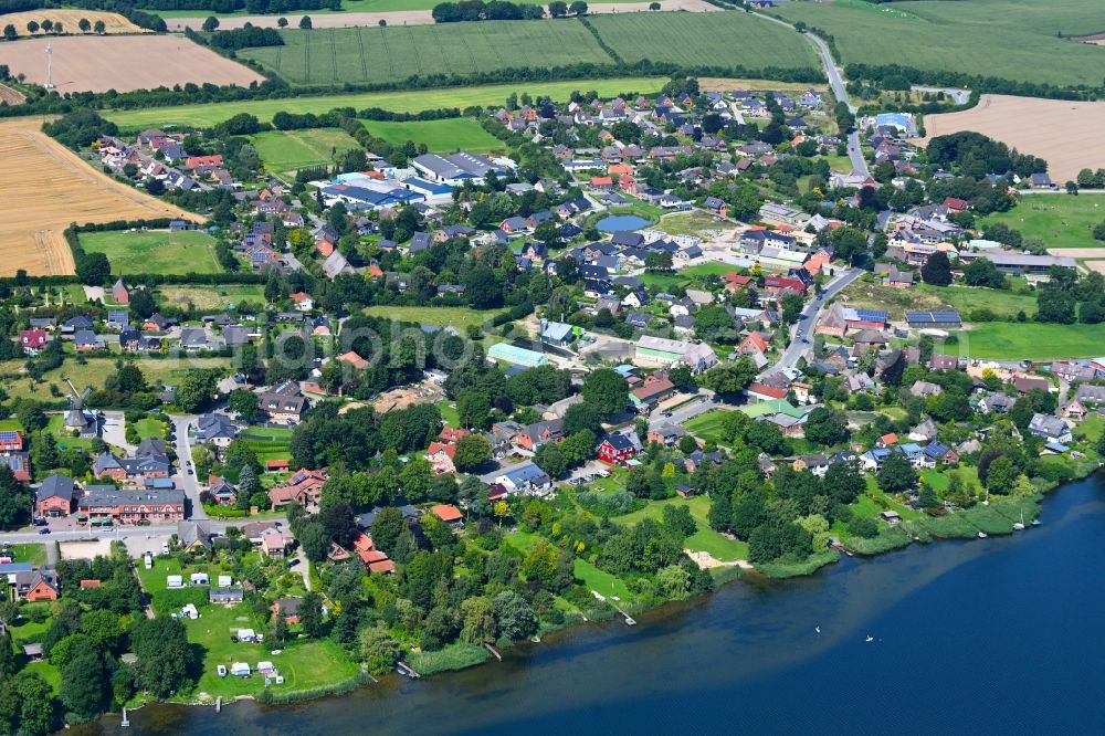 Aerial image Groß Wittensee - Village on the banks of the area lake of Wittensee in Gross Wittensee in the state Schleswig-Holstein, Germany