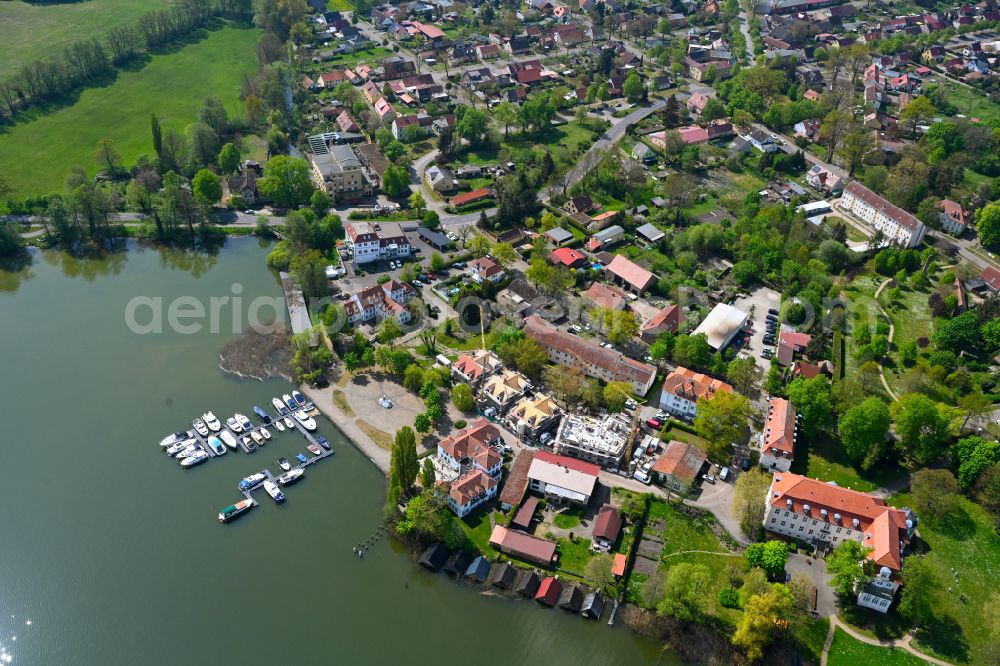 Aerial image Wustrau - Village on the banks of the area lake of Wustrauer See in Wustrau in the state Brandenburg, Germany