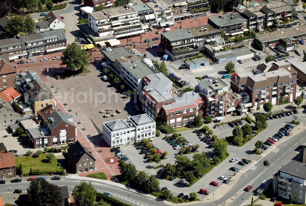 Aerial photograph Bottrop - Blick auf die Ortsmitte von Bottrop-Kirchhellen.