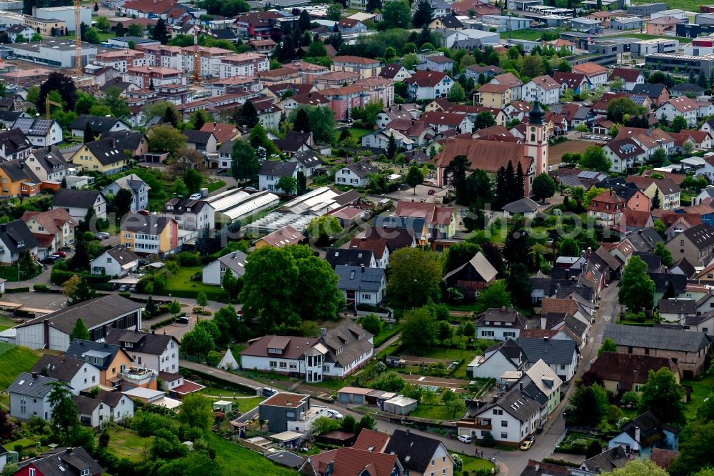 Ettenheim from the bird's eye view: The district Altdorf in Ettenheim in the state Baden-Wuerttemberg, Germany